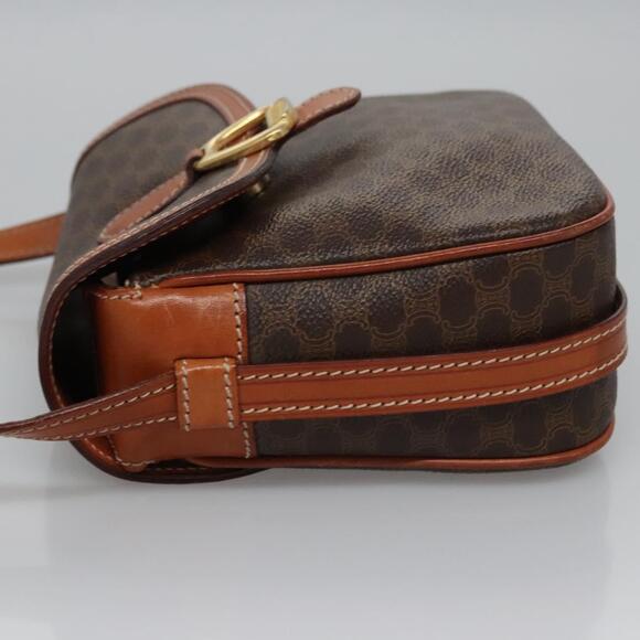 CELINE Macadam Canvas Shoulder Bag Pvc Leather Brown Gold - Picture 5 of 13